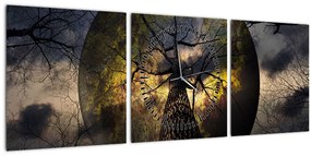 Tablou - Cerul enigmatic (cu ceas) (90x30 cm)