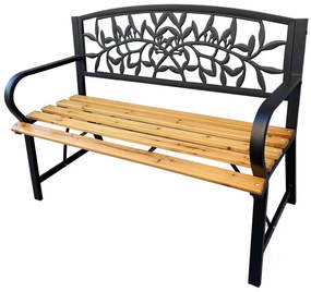 Bancă de grădină Rita (negru + lemn natural). 1088099