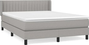 vidaXL Pat continental, gri deschis, 140x200 cm, material textil
