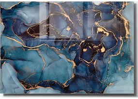 Tablou din sticlă 100x70 cm Dark Marble – Wallity