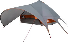 vidaXL Cort Teepee pentru 9 persoane cu acoperiș Gri și Portocalie