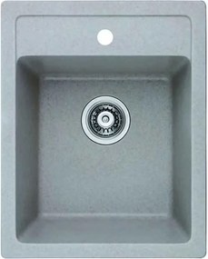 Chiuveta compozit Inter Ceramic finisaj granit gri nisip 40x50 cm cu orificiu baterie