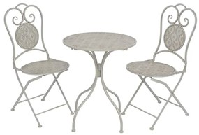 43154 vidaXL Set mobilier bistro, 3 piese, gri, oțel