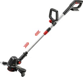 Outsunny Trimmer cu acumulator 2-în-1, lățime de tăiere 30 cm, mâner reglabil, cap motor înclinat pentru grădină și curte, Argintiu | Aosom Romania