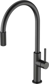 Baterie bucatarie grafit Omnires Switch cu 3 cai, pentru apa filtrata