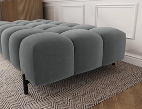 Taburet Tapitat cu Picioare Ferivo, 140x70x40 cm, dark gri plush – Sola 06