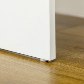 HOMCOM Post de machiaj cu oglindă mare din sticlă temperată, tocător de machiaj cu scaun căptușit, 4 sertare și 4 rafturi, post de machiaj pentru dormitor, alb | Aosom Romania