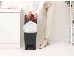 Coș cu pedală Brabantia StepUp 1008482, 25 L, Materiale ecologice, Deschidere mare, Gri închis