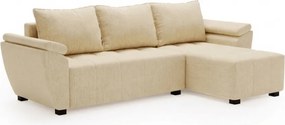 Set extensibil de colt dublu fata LIVARO 251x140 cm, crem