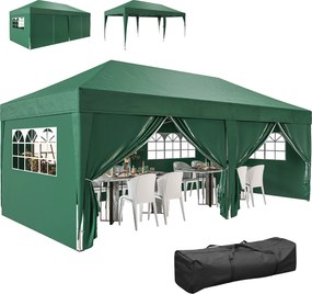 Outsunny Pavilion aprox. 6x3 m Stabil Rezistent la iarnă Pop-up Pavilon pliabil cu fereastră Ușă cu fermoar Panouri laterale Protecție UV | Aosom Romania