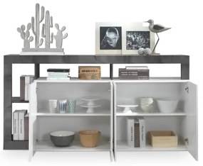 Comodă LENOR albă/antracit