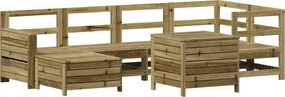 vidaXL Set canapea de grădină, 7 piese, lemn de pin tratat