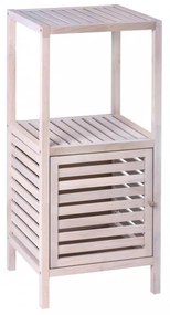 Etajera baie si hol Norway Natural White, Wenko, 3 rafturi, 39.5x86x35.5 cm, lemn de nuc, natur