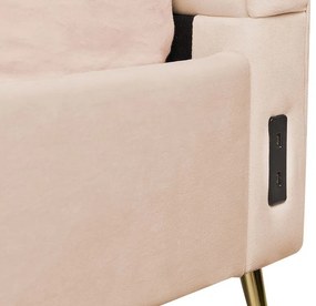 Pat matrimonial 140 cm Mirabell (bej) (cu somieră) (cu port USB). 1081444