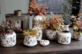 Ghiveci din ceramica cu motiv floral, H13/D15 cm, Nancy