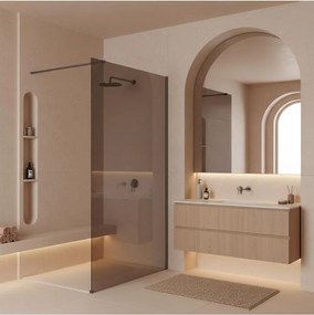 Paravan de dus fumuriu Rea Flexi Brown 90 cm Titan