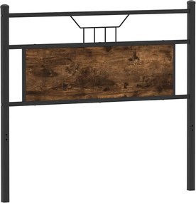 vidaXL Tăblie de pat de schimb, stejar fumuriu, 100 cm, lemn prelucrat și oțel