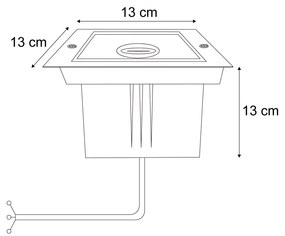 Spot modern de sol bej GU10 50mm rotativ și înclinabil IP65 - Oneon