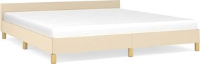 vidaXL Cadru de pat fără saltea, crem, 160x200 cm, textil