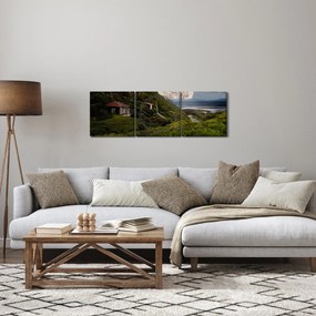 Tablou - peisaj cu luna (cu ceas) (90x30 cm)