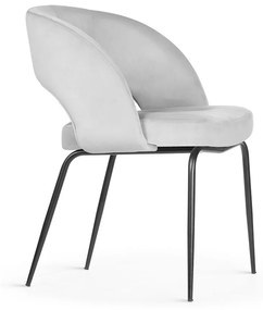 Scaun tapitat Lizbona gri/negru – H79 cm