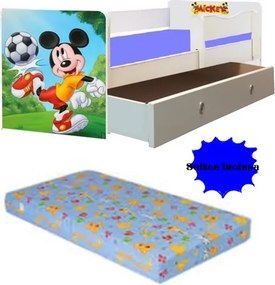 Pat junior Mickey cu sertar si saltea cadou