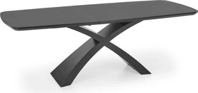 Masa extensibila SILVESTRO, gri inchis/negru, 180/220x89x75 cm