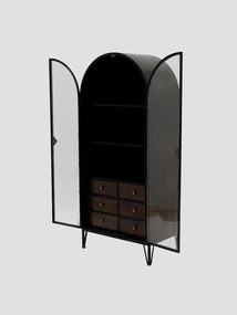 Vitrina din metal si sticla, cu 2 usi, aspect vintage, Walton