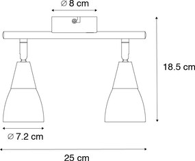 Plafoniera clasică cu spoturi aurie cu sticlă mată cu 2 lumini - Madi