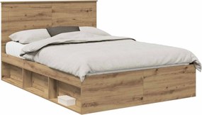 vidaXL Cadru de pat Stejar artizanal 150 x 200 cm Lemn de pin masiv