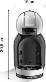 Espressor Krups KP123B10 NDG MINI ME, 1500 W, 15 bar, 0,8 l, Compatibil cu capsulele NESCAFÉ® Dolce Gusto®, Functie XL, ECO, Gri