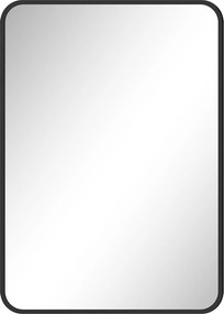 HOMCOM Oglindă de baie cu ramă metalică și agățătoare, 50x2.5x70 cm, negru | Aosom Romania