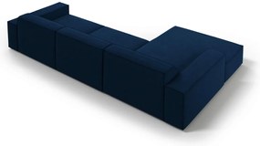 Coltar stanga 4 locuri, Jodie, Micadoni Home, BL, 284x166x70 cm, catifea, albastru regal