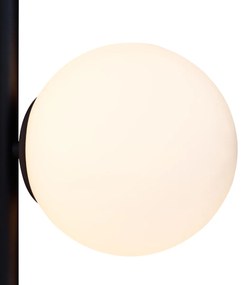 Lampă de perete de design neagră cu sticlă mată cu 3 lumini - Vertical