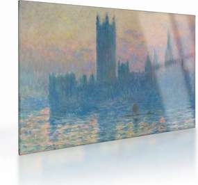 Tablou pe sticlă - Claude Monet, The Houses of Parliament, Sunset, reproducere (70x50 cm)