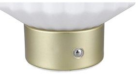 Veioză albă/aurie LED cu intensitate reglabilă cu abajur din sticlă (înălțime 19,5 cm) Lord – Reality