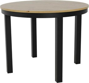 Masa extensibila BERNARDIN, stejar artisan/negru, 100/176x100x76 cm