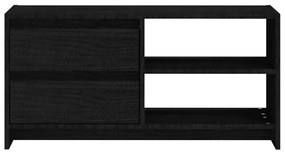 Comoda TV, negru, 80x31x39 cm, lemn masiv de pin 1, Negru