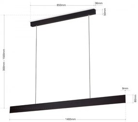 Lustra LED suspendata moderna Up &amp; Down GIDEON negru
