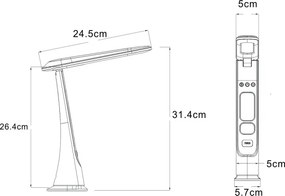 Globo 58476 - Lampă de birou LED reîncărcabilă, tactilă și cu reglare a luminozității AVERIE LED/2W/5V