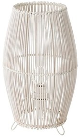 Veioză albă cu abajur din bambus (înălțime 29 cm) – Casa Selección