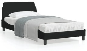 373127 vidaXL Cadru de pat cu tăblie, negru, 100x200 cm, textil