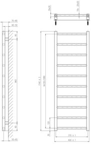 Sapho - Radiator de baie METRO DOS 247W/230V 40x114 cm negru mat