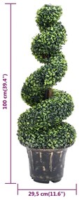 Planta artificiala de cimisir cu ghiveci, verde, 100cm, spirala 1, 29.5 x 100 cm