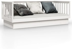 821565 vidaXL Pat de zi, alb, 90x200 cm, lemn masiv de pin