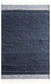 Covor reversibil pentru exterior din plastic reciclat Green Decore Civil, 80 x 180 cm, albastru-închis