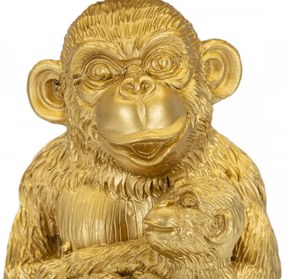 Veioza aurie/neagra din polirasina, Soclu E27 Max 40W, ∅ 30 cm, Monkey Mum Mauro Ferretti