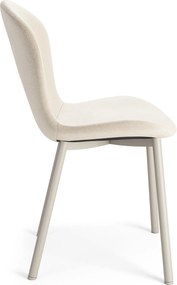 MAZZONI EXPORT FIORA Bej (material Apia 453)/cadru bej-gri (cașmir) – SCAUN MODERN TAPITAT DIN CHENILLE PENTRU LIVING/BUCĂTĂRIE