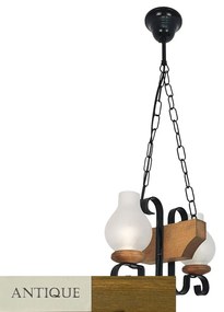 Candelabru rustic fabricat manual din lemn 2 brate Vela WOOD-VE-SP2