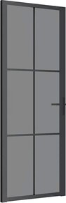 vidaXL Ușă de interior, 76x201,5 cm, negru, sticlă ESG și aluminiu